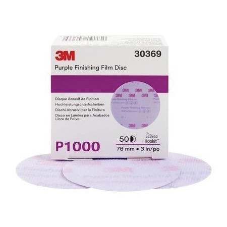 3M 3M Hookit Purple Finishing Film Disc, 30369, 3 in, P1000, 50PK 7100122803